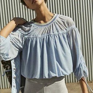 Free People Movement Sun Blissed Pullover Ruched Workout Top Size medium